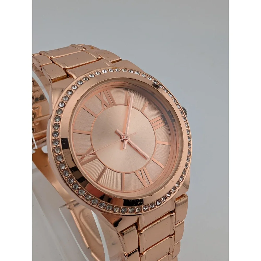 Women's Quartz Watch 38mm Rose Gold Case Rhinestones 7